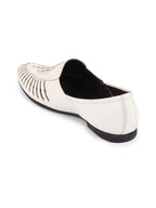 Shop Men White Laser Cut Design Ethnic Slip On Party Juttis and Mojaris Online.