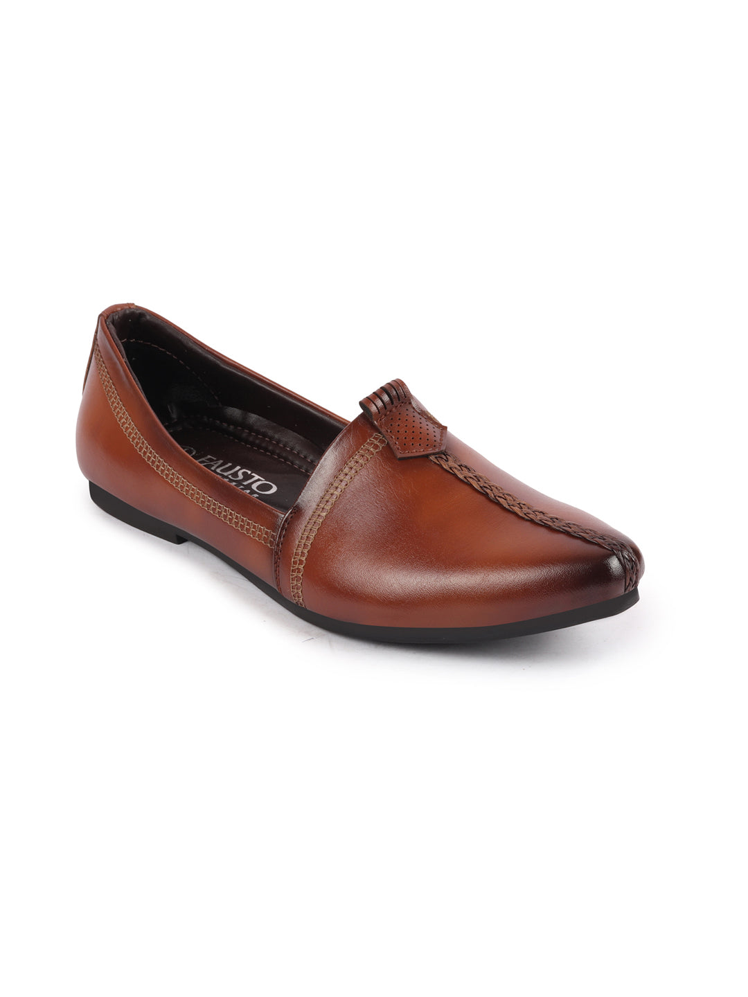 Shop Men Tan Wedding Party Evening Broad Feet Ethnic Slip On Juttis and Mojaris Online.