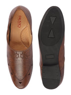 Shop Men Brown Ethnic Wedding Party Laser Cut Perforated Design Slip On Juttis and Mojaris Online.