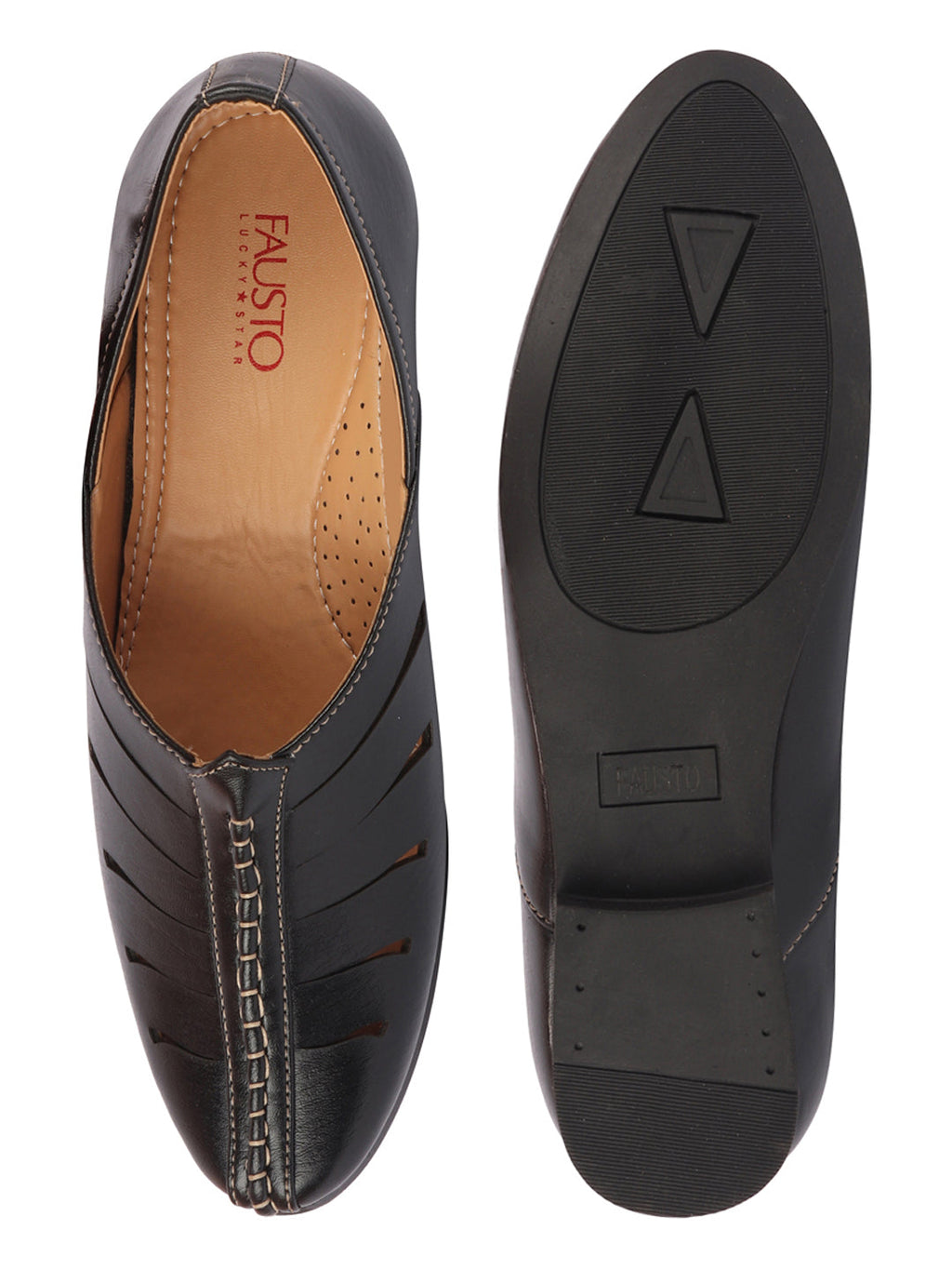 Shop Men Black Ethnic Wedding Party Laser Cut Design Slip On Juttis and Mojaris Online.