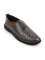 Shop Men Grey Ethnic Wedding Party Embroidery Stripe Design Stitched Prom Slip On Jutis Online.