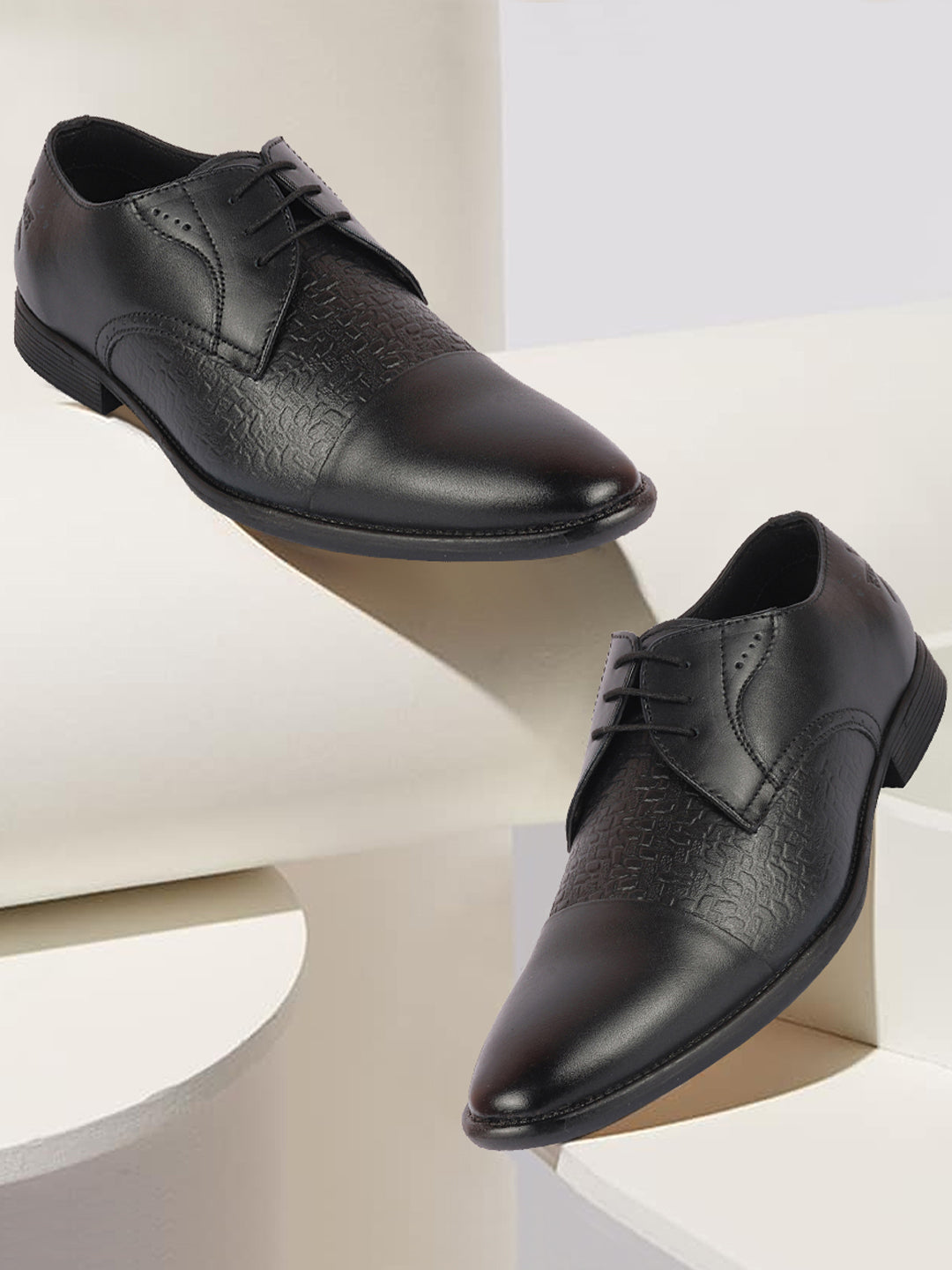 shop men black wedding party genuine leather embossed design oxford lace up shoes online.