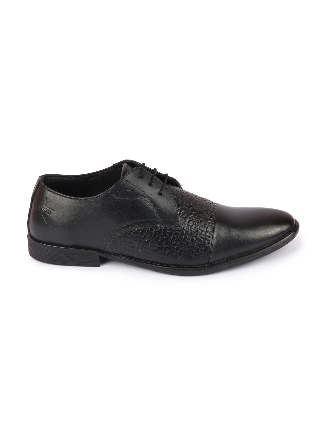 shop men black wedding party genuine leather embossed design oxford lace up shoes online.