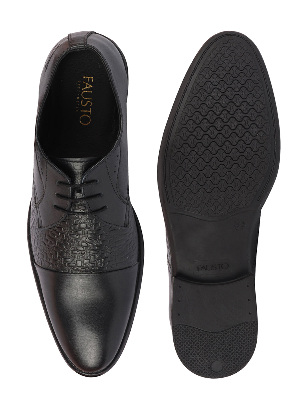 shop men black wedding party genuine leather embossed design oxford lace up shoes online.