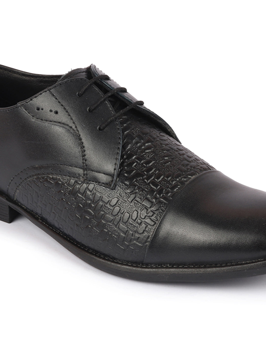 shop men black wedding party genuine leather embossed design oxford lace up shoes online.