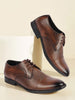 Men Tan Wedding Party Genuine Leather Embossed Design Oxford Lace Up Shoes