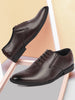 Men Brown Formal Office Work Genuine Leather Oxford Lace Up Shoes