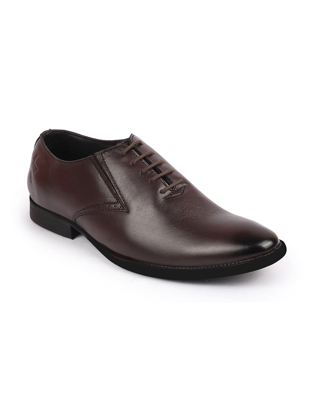 Shop Men Brown Formal Office Work Genuine Leather Oxford Lace Up Shoes Online.