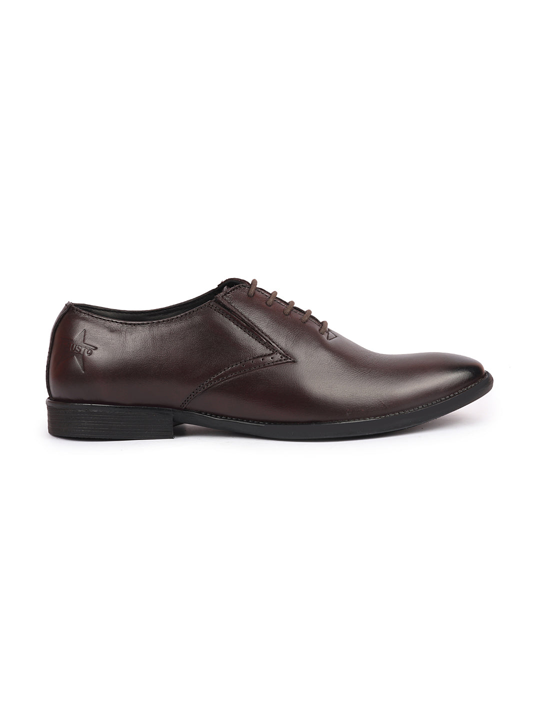Shop Men Brown Formal Office Work Genuine Leather Oxford Lace Up Shoes Online.