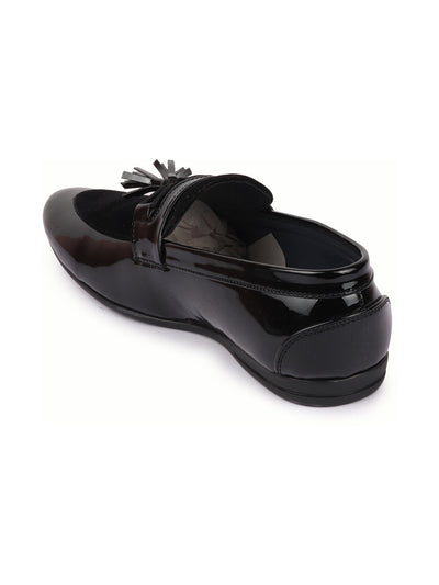 Shop Men Black Patent Leather Velvet Stylish Horsebit Buckle Formal Tassel Loafer Shoes Online.