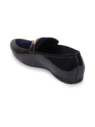Shop Men Black Patent Leather Velvet Horsebit Classic Formal Buckle Loafer Shoes Online.