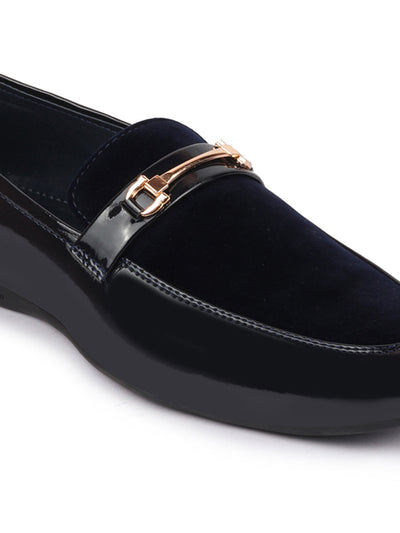 Shop Men Black Patent Leather Velvet Horsebit Classic Formal Buckle Loafer Shoes Online.