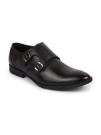 Shop Men Black Formal Wedding Party Genuine Leather Double Monk Strap Shoes Online.
