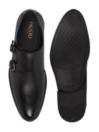 Shop Men Black Formal Wedding Party Genuine Leather Double Monk Strap Shoes Online.