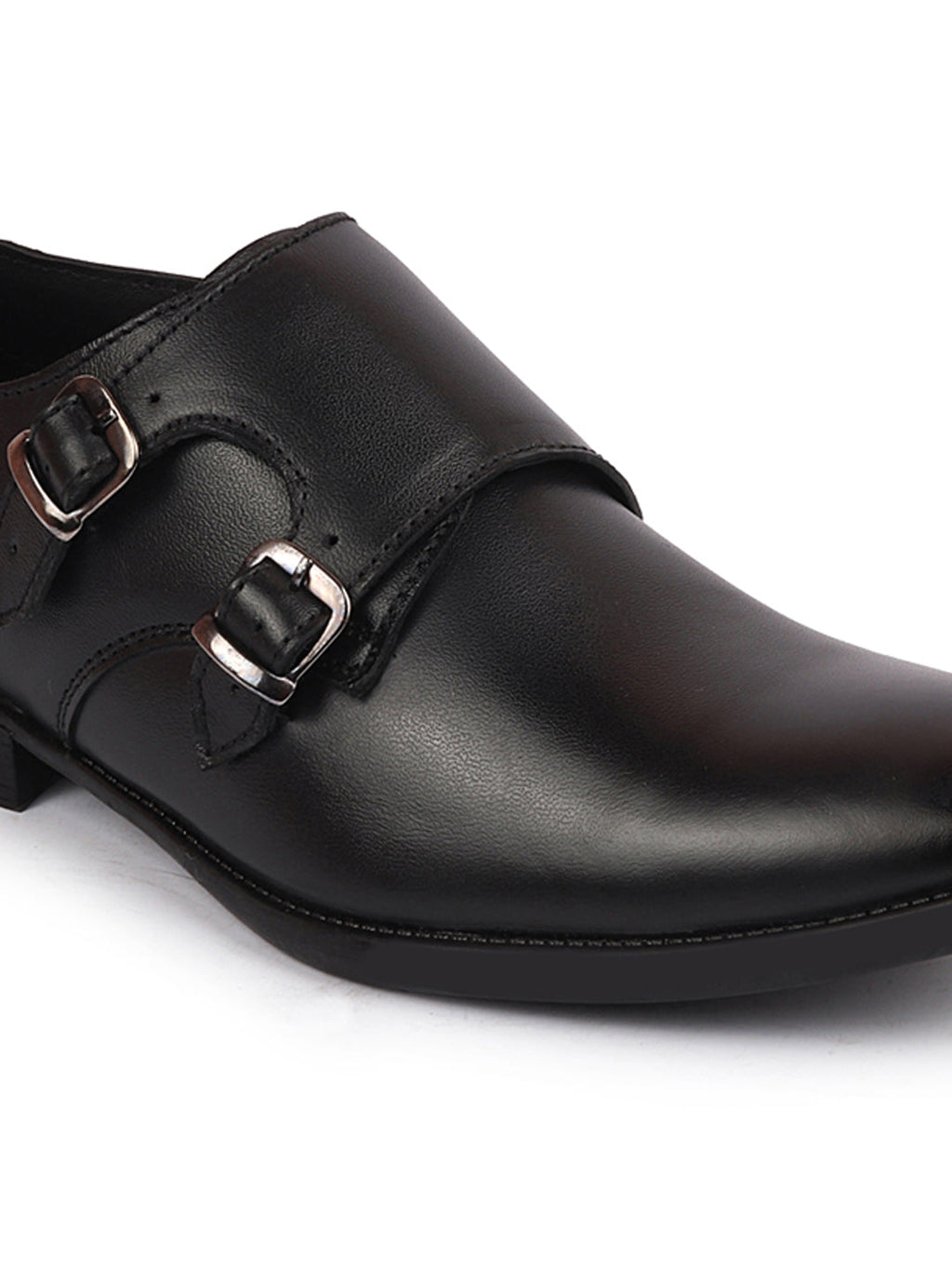 Shop Men Black Formal Wedding Party Genuine Leather Double Monk Strap Shoes Online.