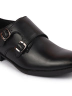 Shop Men Black Formal Wedding Party Genuine Leather Double Monk Strap Shoes Online.