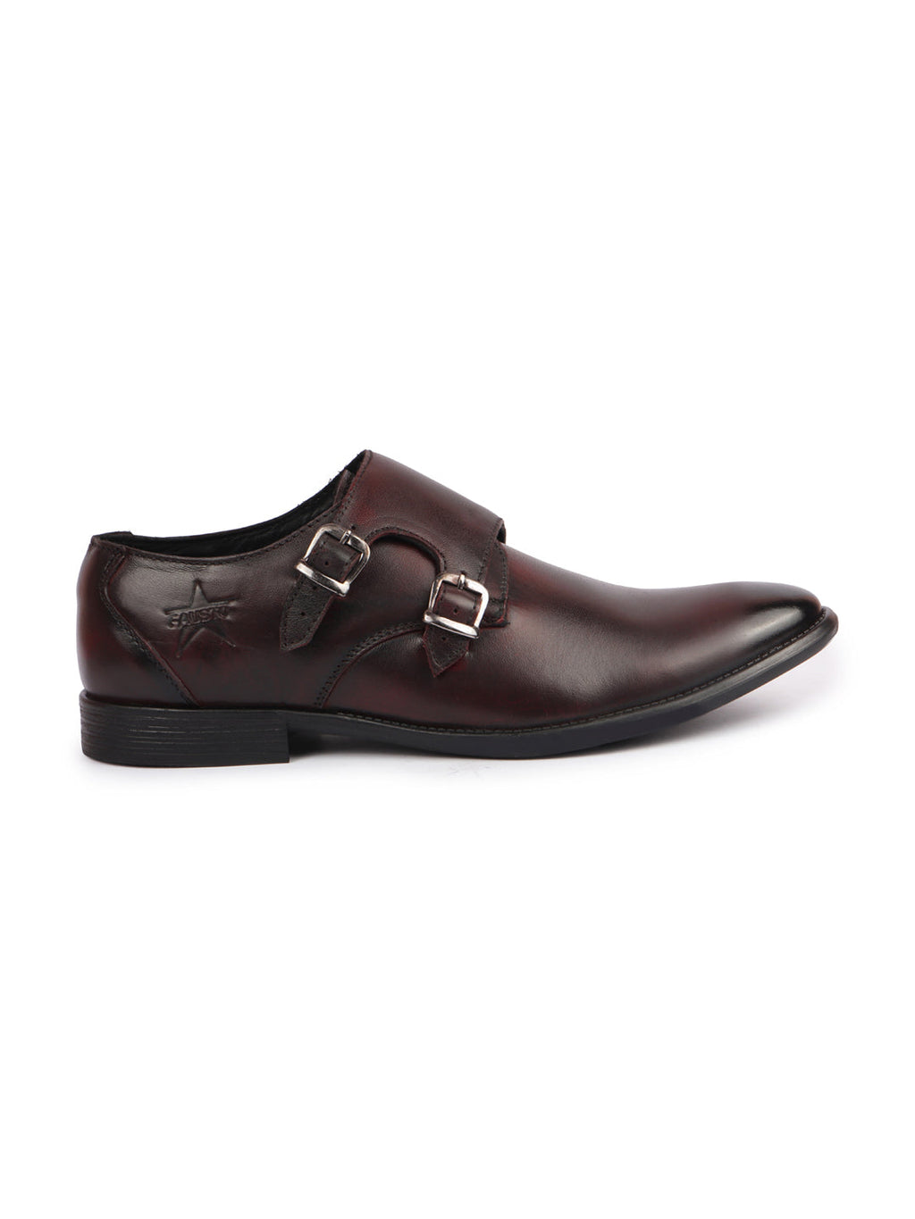 Shop Men Brown Formal Wedding Party Genuine Leather Double Monk Strap Shoes Online.