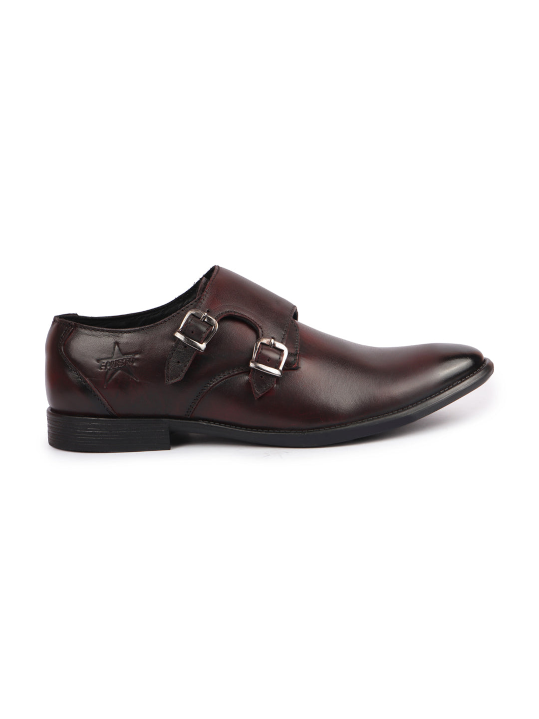 Shop Men Brown Formal Wedding Party Genuine Leather Double Monk Strap Shoes Online.
