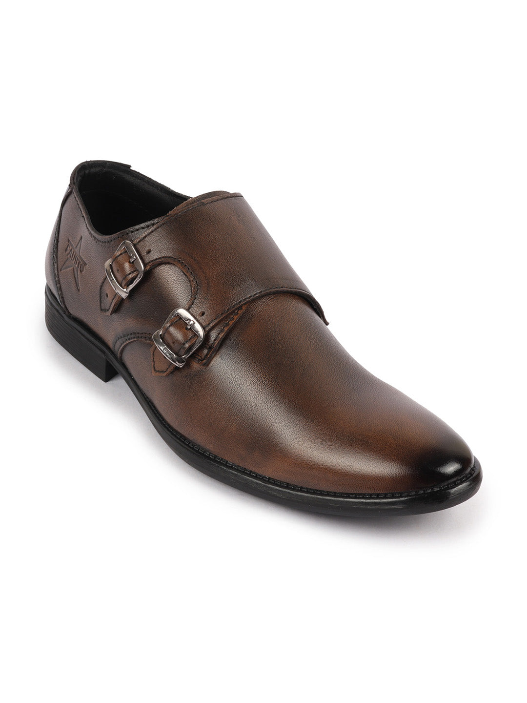 Shop Men Tan Formal Wedding Party Genuine Leather Double Monk Strap Shoes Online.