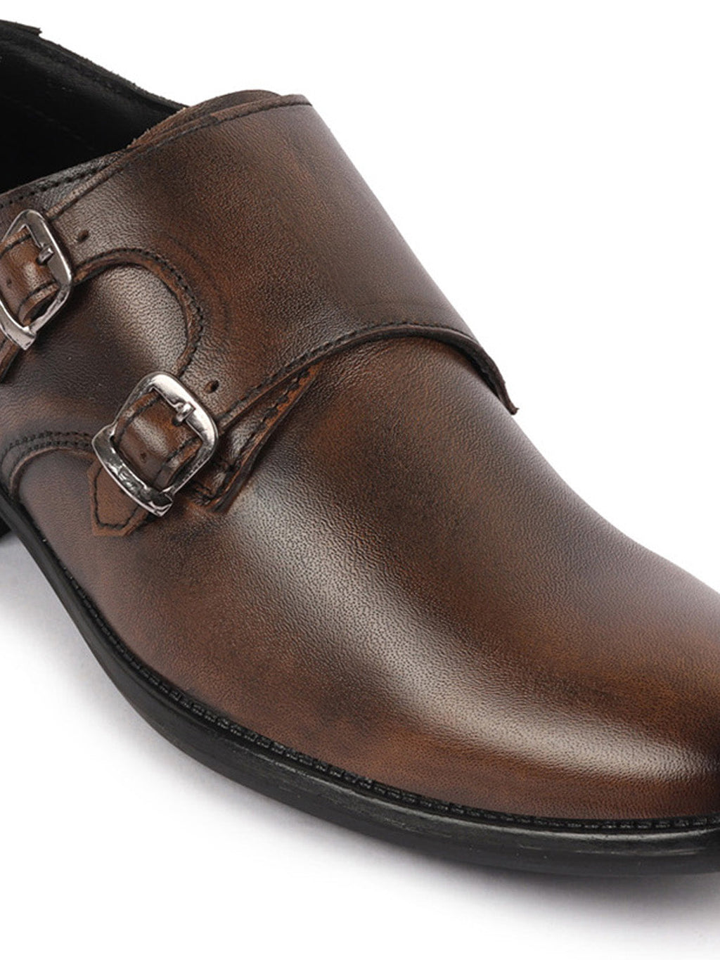 Shop Men Tan Formal Wedding Party Genuine Leather Double Monk Strap Shoes Online.