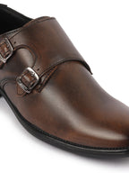 Shop Men Tan Formal Wedding Party Genuine Leather Double Monk Strap Shoes Online.
