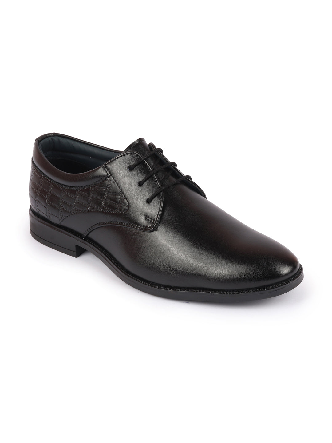 shop men black wedding party embossed design oxford lace up shoes online.