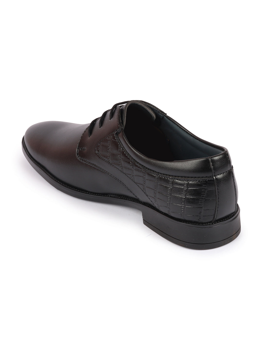 shop men black wedding party embossed design oxford lace up shoes online.