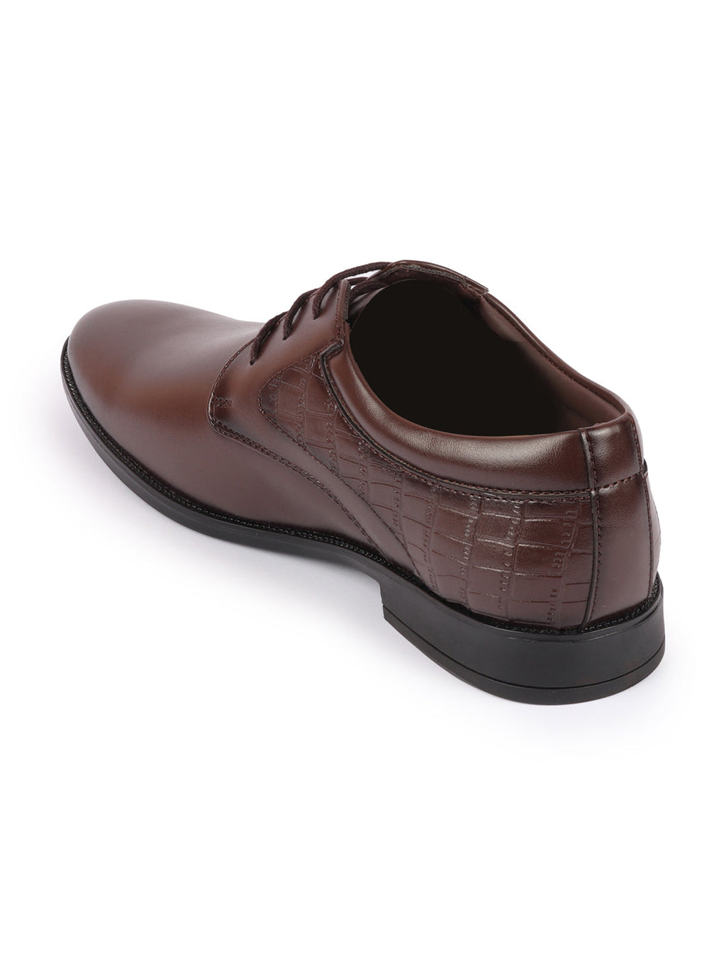 shop men brown wedding party embossed design oxford lace up shoes online.