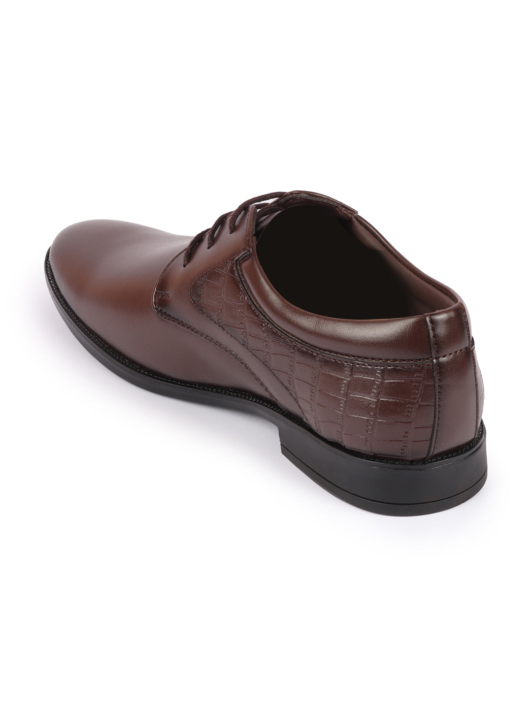 shop men brown wedding party embossed design oxford lace up shoes online.