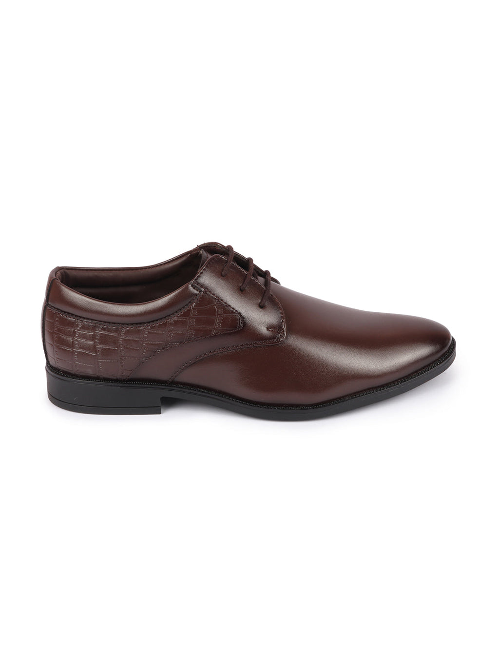 shop men brown wedding party embossed design oxford lace up shoes online.