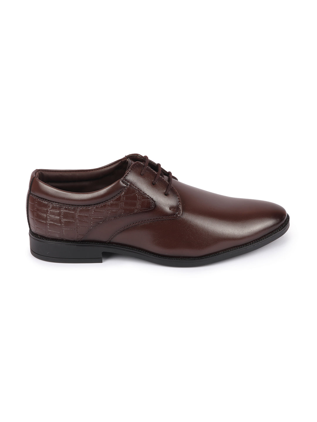 shop men brown wedding party embossed design oxford lace up shoes online.
