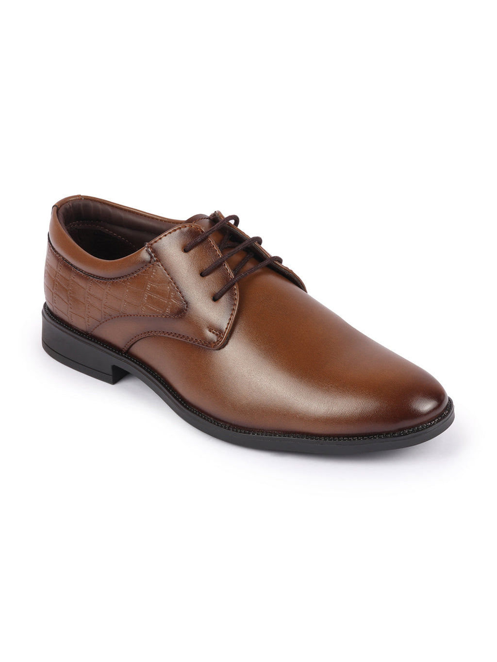 Shop Men Tan Wedding Party Embossed Design Oxford Lace Up Shoes Online.