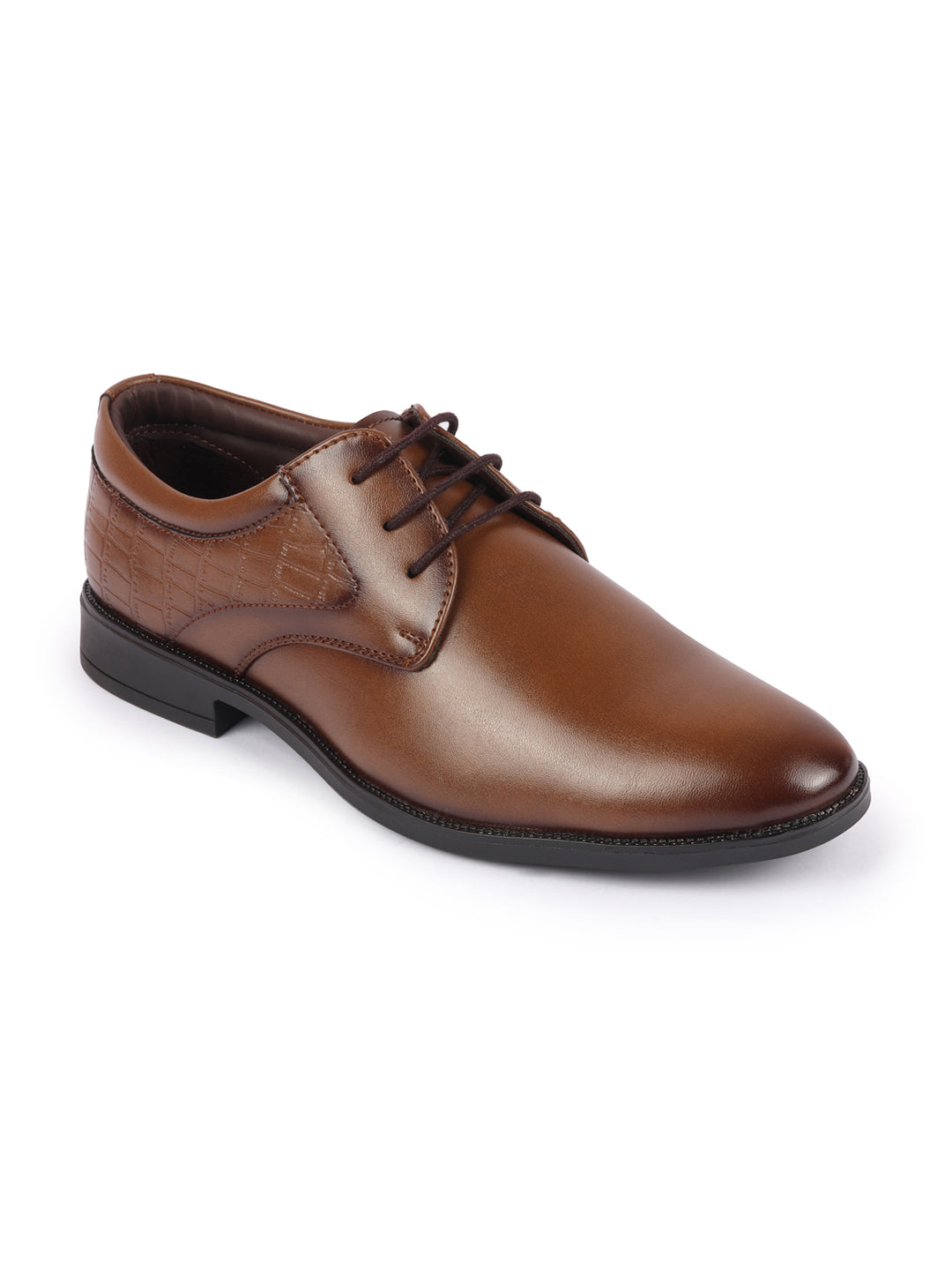 Shop Men Tan Wedding Party Embossed Design Oxford Lace Up Shoes Online.