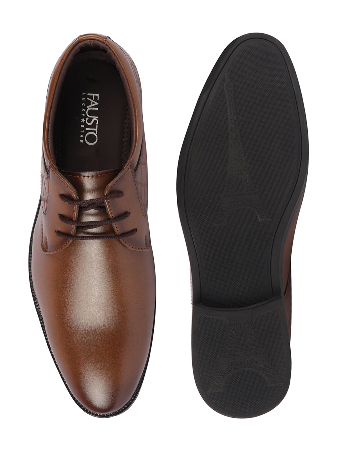 Shop Men Tan Wedding Party Embossed Design Oxford Lace Up Shoes Online.