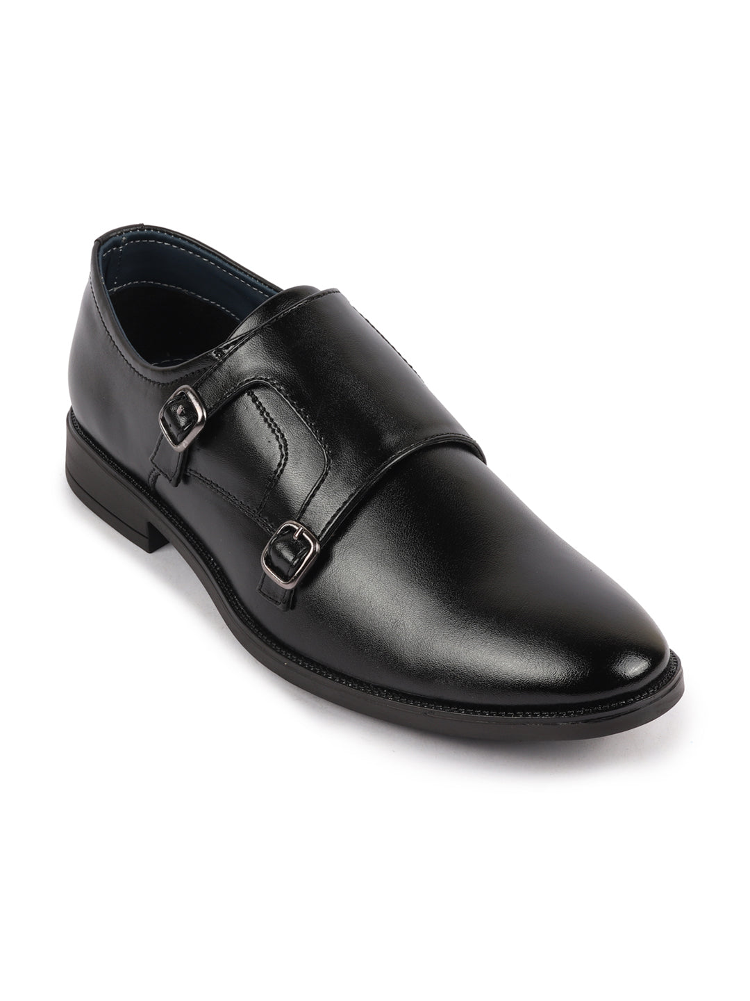Shop Men Black Formal Wedding Party Double Monk Strap Shoes Online.