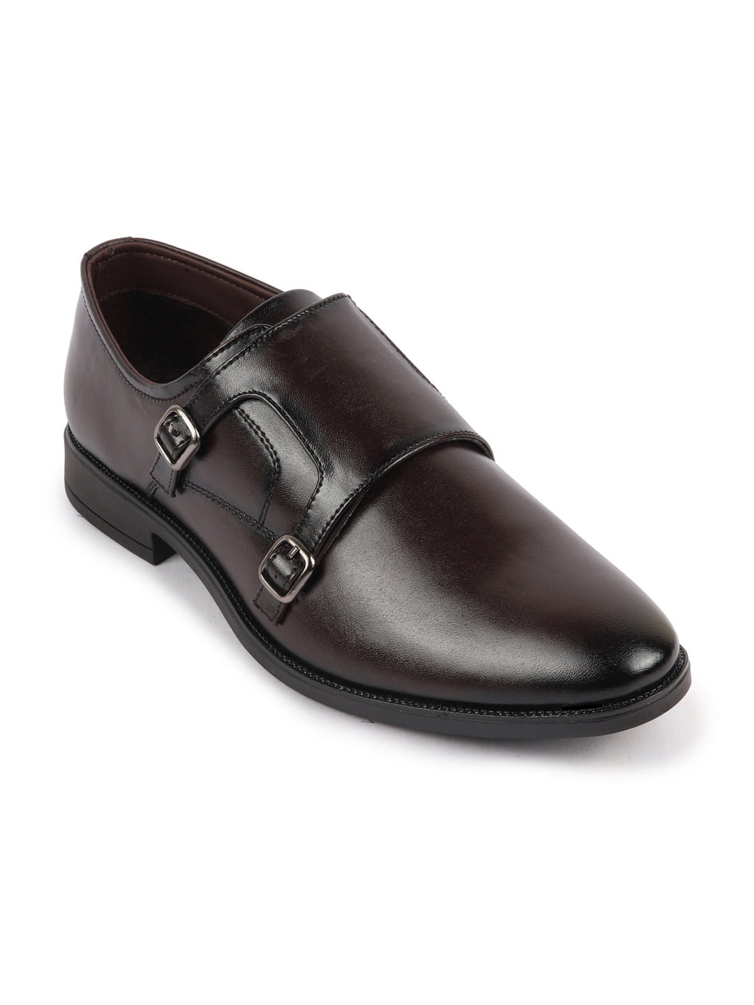 Shop Men Brown Formal Wedding Party Double Monk Strap Shoes Online.