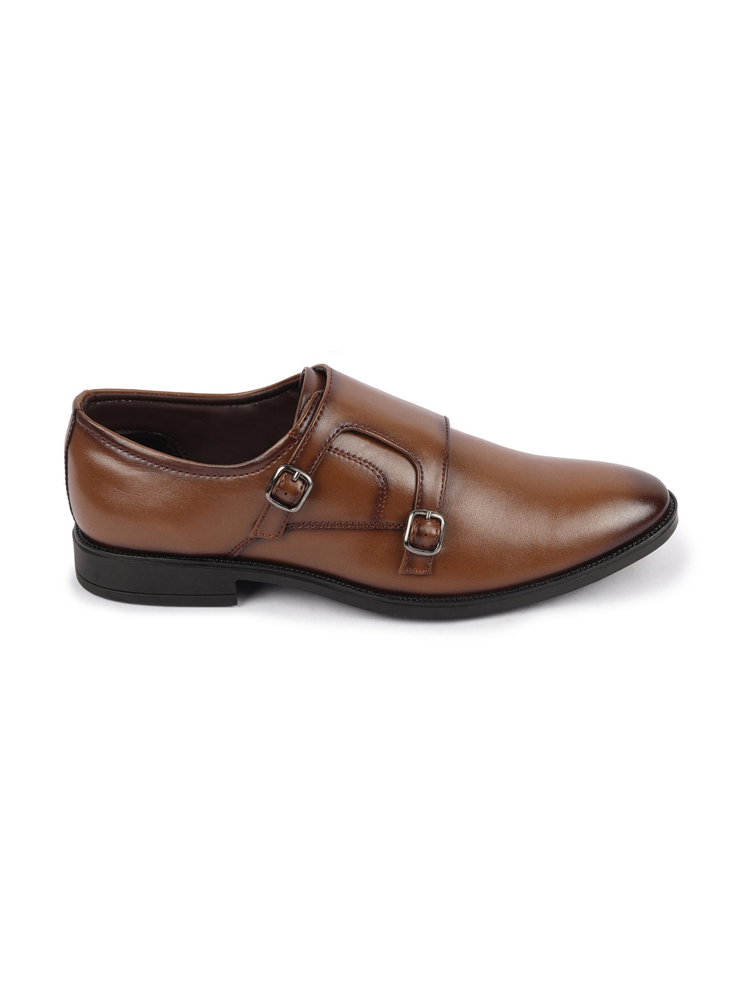 Shop Men Tan Formal Wedding Party Double Monk Strap Shoes Online.