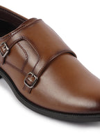 Shop Men Tan Formal Wedding Party Double Monk Strap Shoes Online.