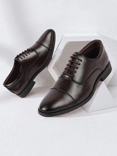 Shop Men Brown Formal Office Work Lace-Up Derby Shoes Online