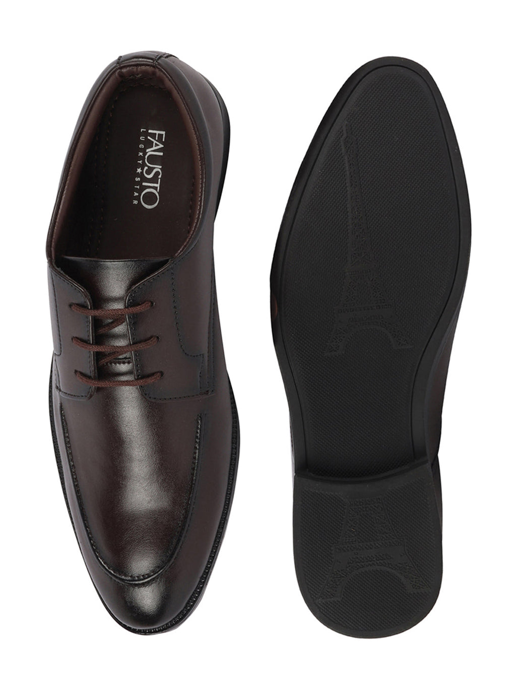 Shop Men Brown Formal Office Comfort Lace-Up Derby Shoes Online.