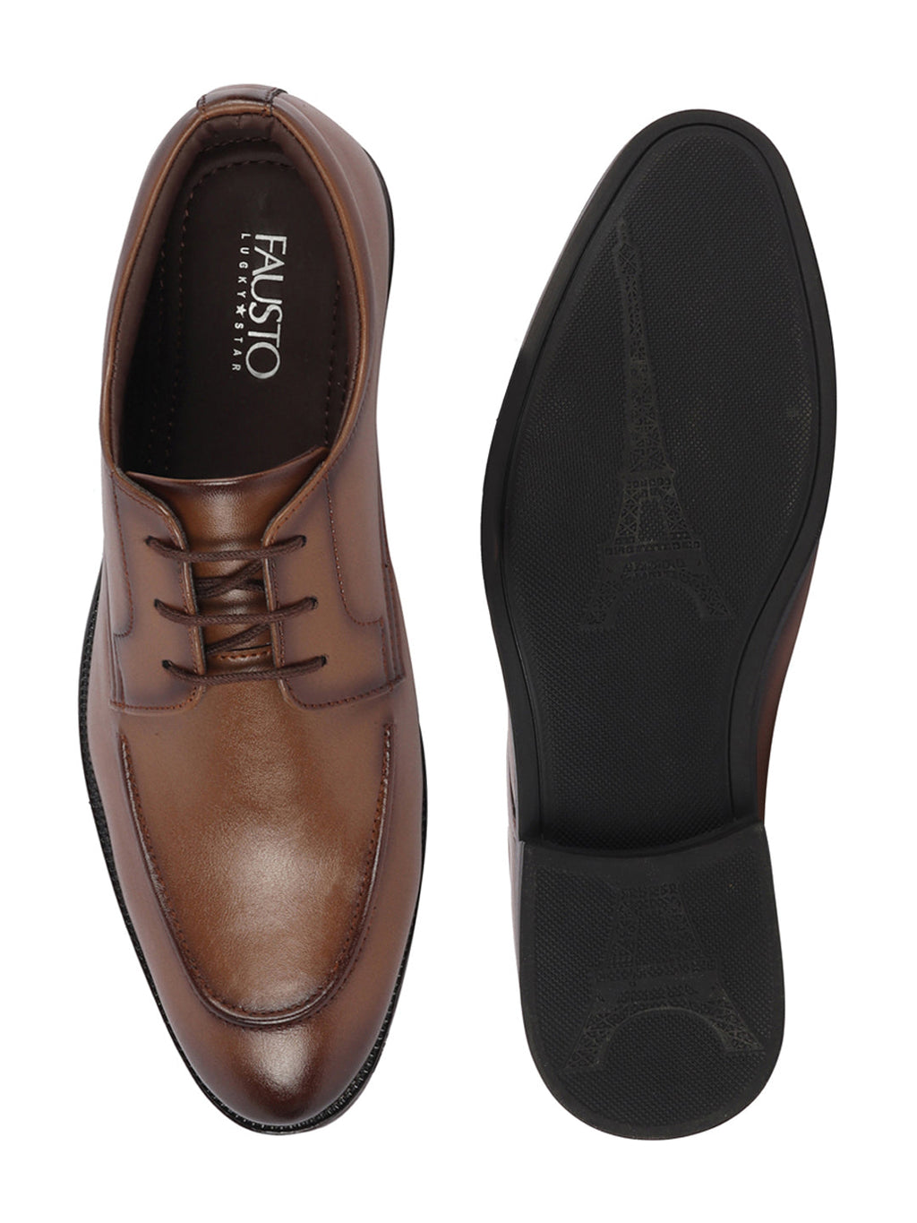 Shop Men Tan Formal Office Comfort Lace-Up Derby Shoes Online.