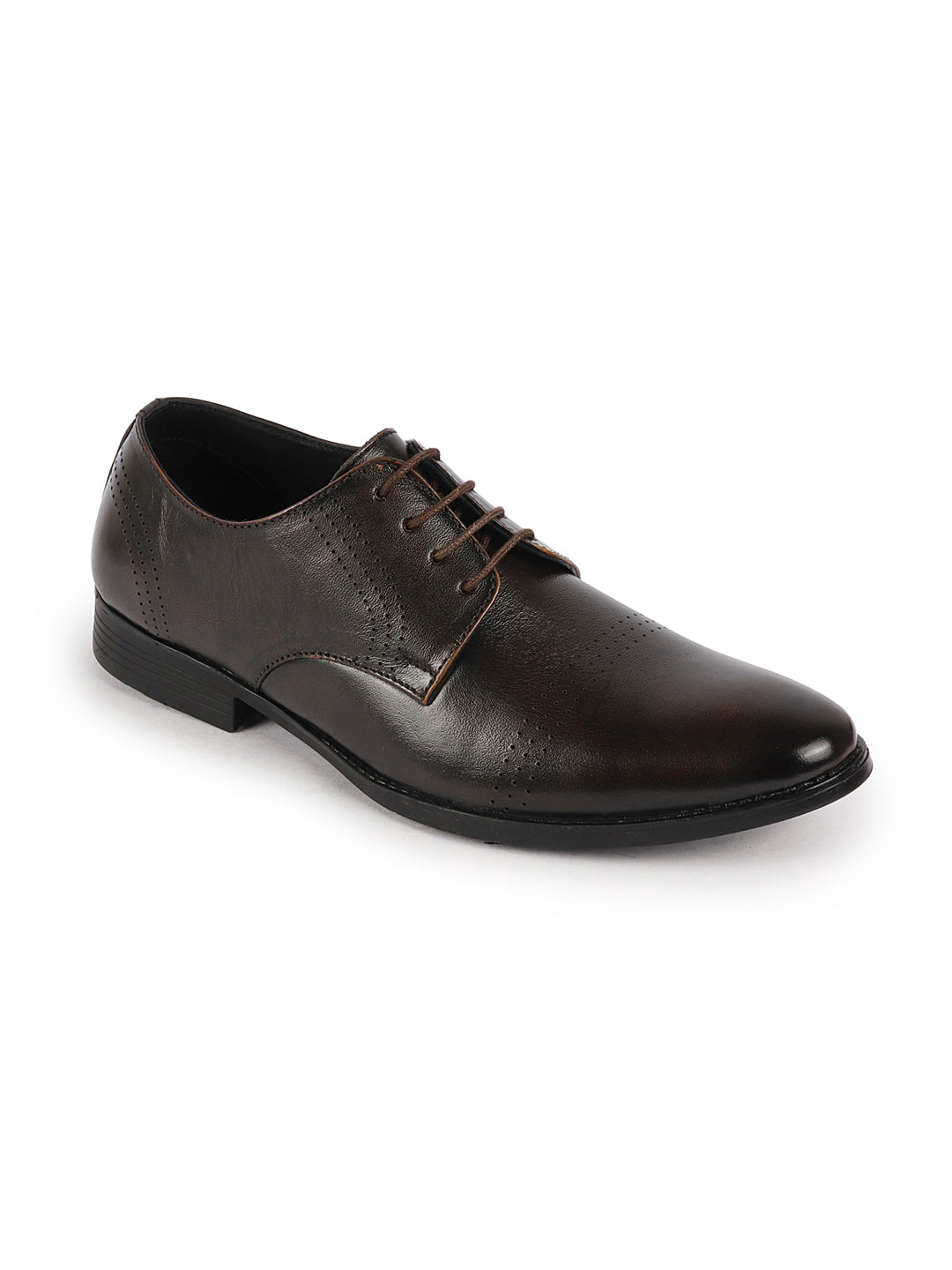 Shop Men Tan Party Formal Office Genuine Leather Lace Up Shoes Online.