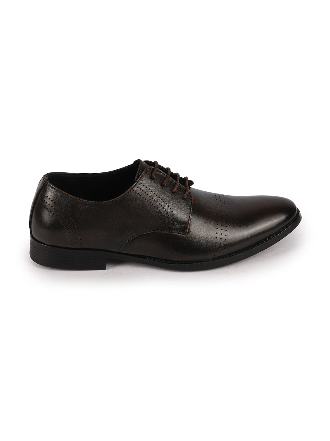Shop Men Tan Party Formal Office Genuine Leather Lace Up Shoes Online.