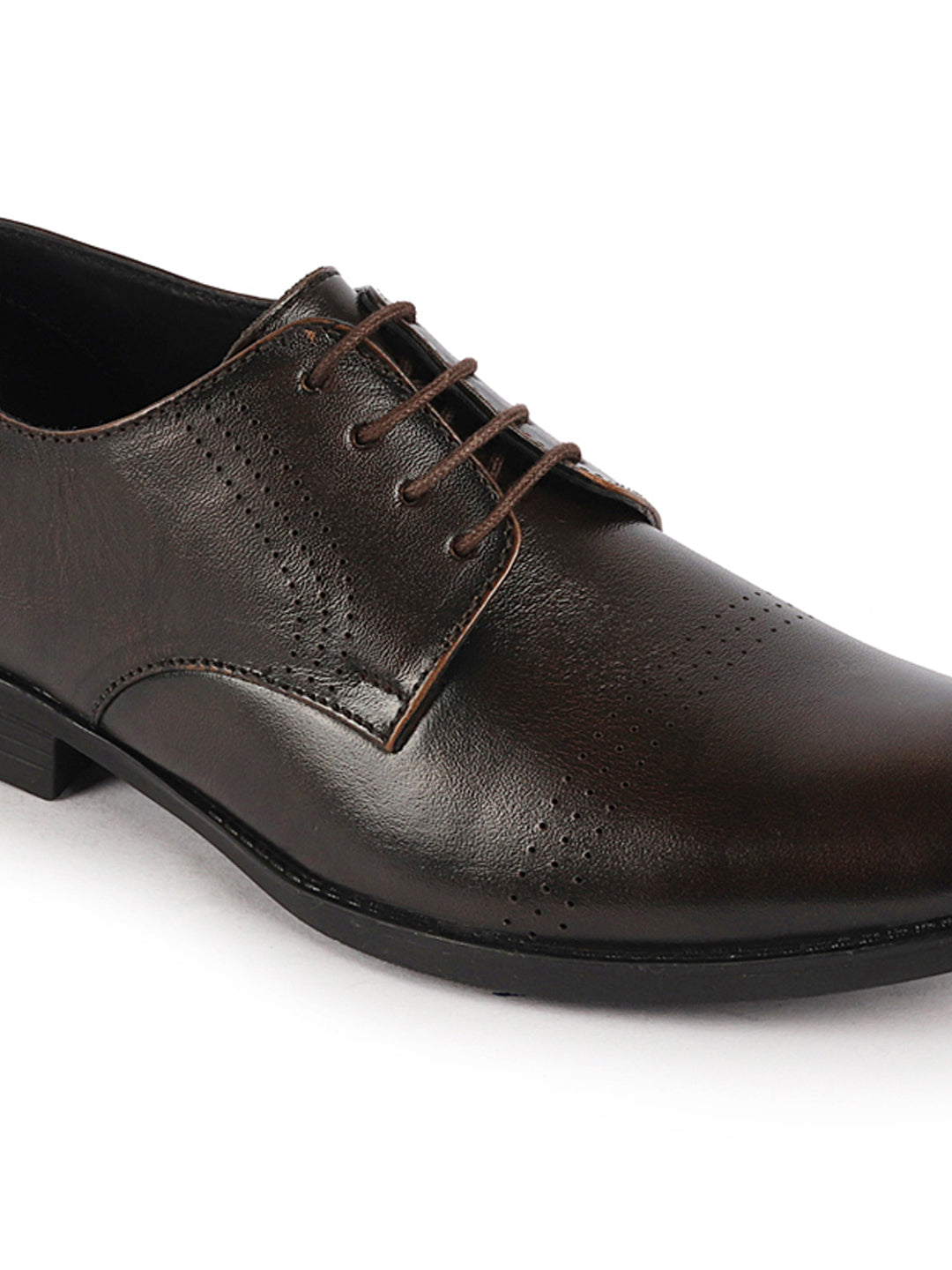 Shop Men Tan Party Formal Office Genuine Leather Lace Up Shoes Online.