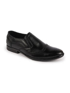 Shop Men Black Party Formal Office Genuine Leather Brogue Slip On Shoes Online.