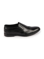 Shop Men Black Party Formal Office Genuine Leather Brogue Slip On Shoes Online.
