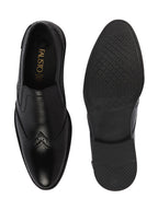 Shop Men Black Party Formal Office Genuine Leather Brogue Slip On Shoes Online.