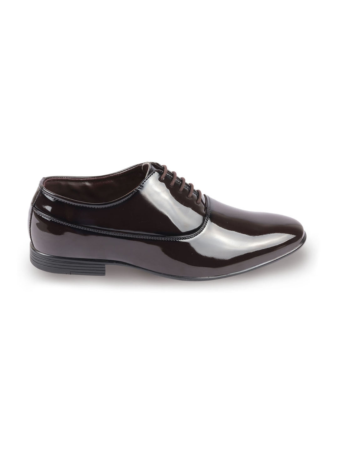 Shop Men Brown Patent Leather Party Formal Office Lace Up Derby Shoes Online.