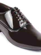 Shop Men Brown Patent Leather Party Formal Office Lace Up Derby Shoes Online.