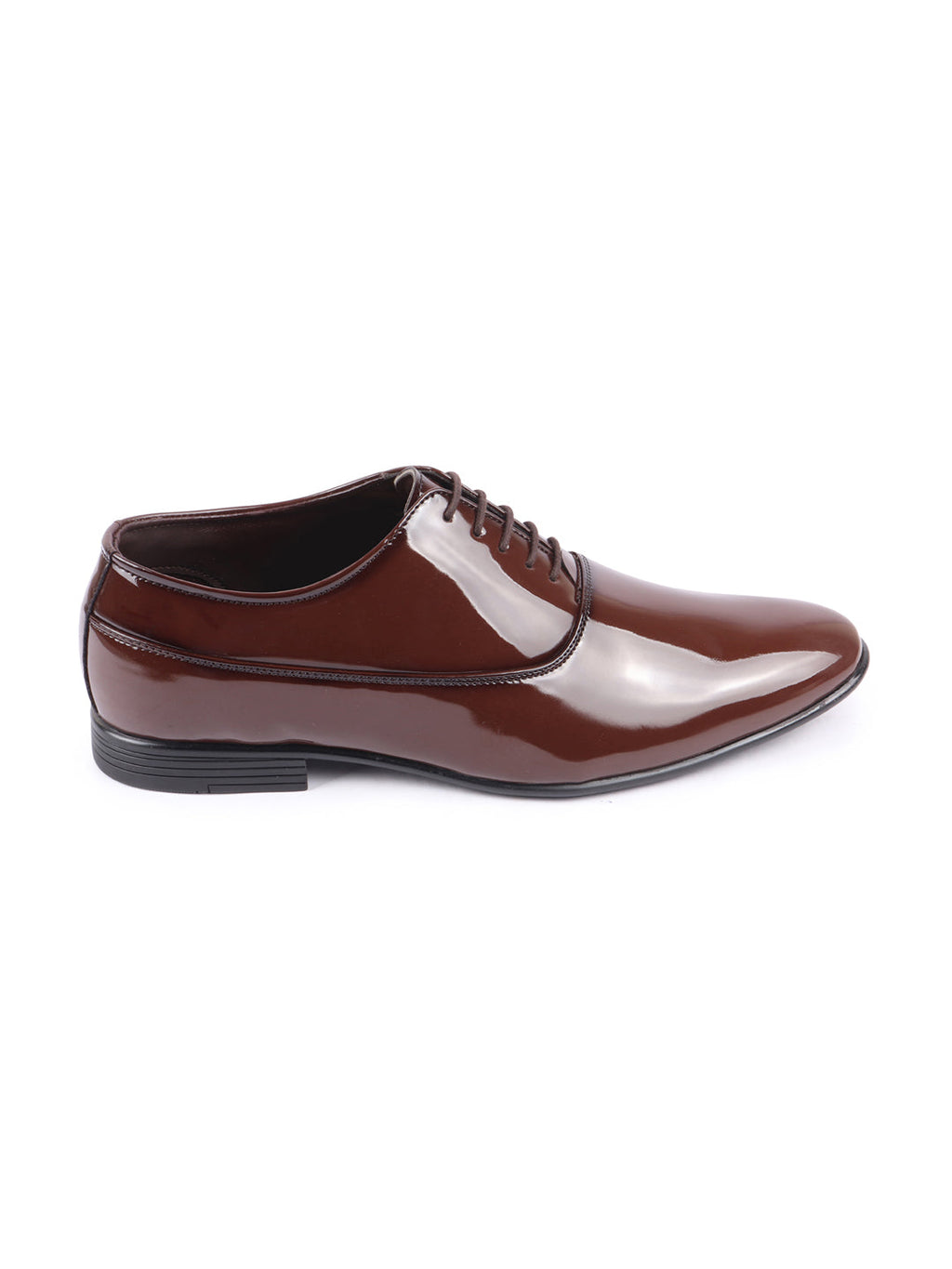 Shop Men Tan Patent Leather Party Formal Office Lace Up Derby Shoes Online.